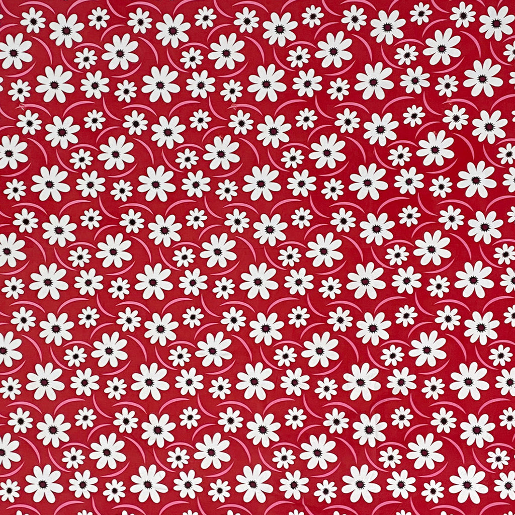 Red Daisy floral Printed Microfiber Double Queen Bedsheet with Pillow cover