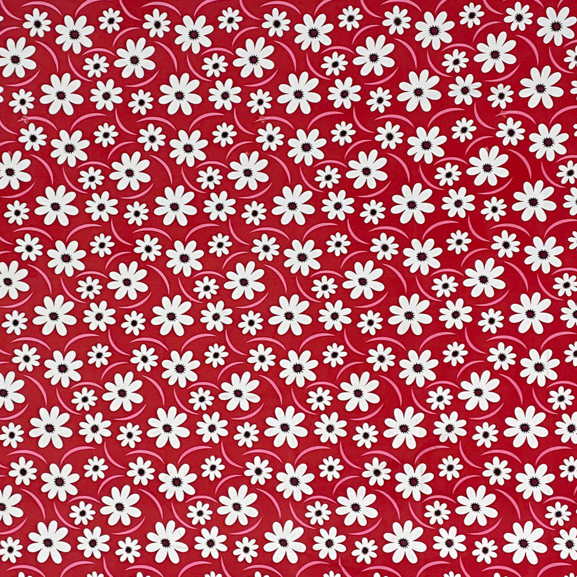 Red Daisy floral Printed Microfiber Double Queen Bedsheet with Pillow cover
