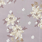 Lilac Ivory Blossom Bouquet 144 TC Pure Cotton Bedsheet Set with Pillow Cover