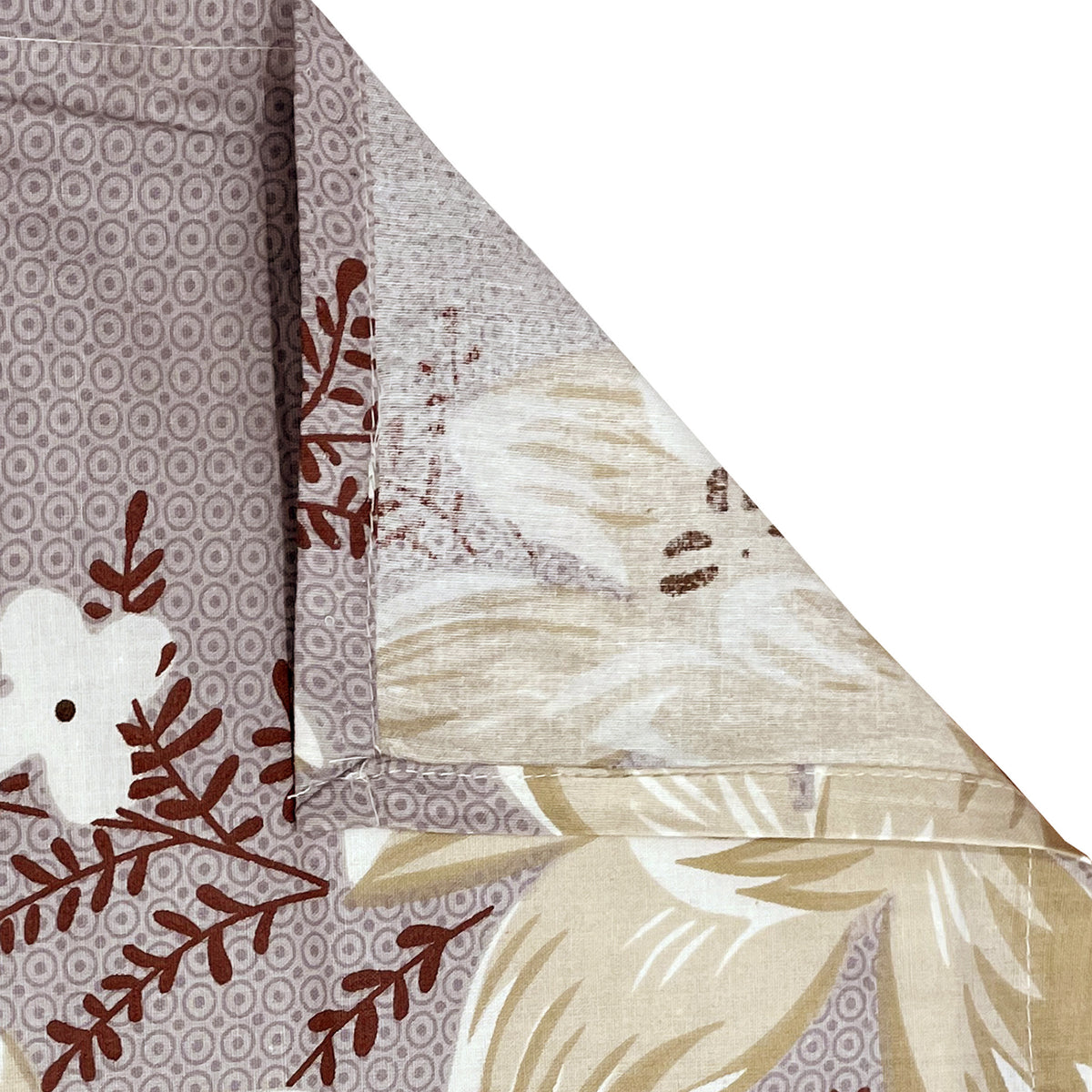 Lilac Ivory Blossom Bouquet 144 TC Pure Cotton Bedsheet Set with Pillow Cover