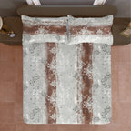 Golden Damask Yellow & Grey Abstract 160 TC Pure Cotton Bedsheet with Pillow Cover