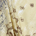 Golden Damask Yellow & Grey Abstract 160 TC Pure Cotton Bedsheet with Pillow Cover