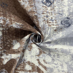Mist Damask Blue & Grey Abstract 160 TC Pure Cotton Bedsheet with Pillow Cover