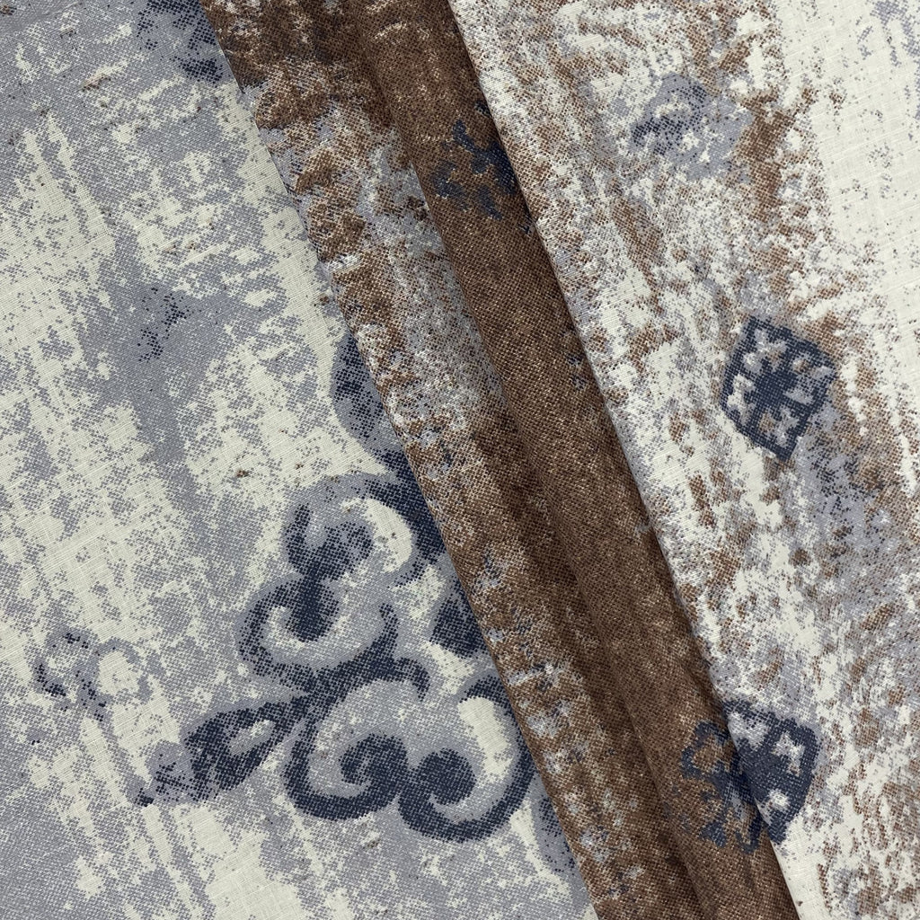 Mist Damask Blue & Grey Abstract 160 TC Pure Cotton Bedsheet with Pillow Cover