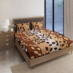 Autumn Leaf Trails 144 TC Pure Cotton Bedsheet Set with Pillow Cover
