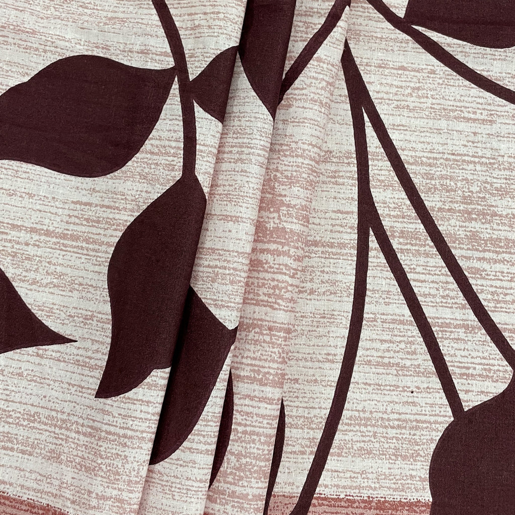 Crimson Leaf Red & Maroon Botanical 160 TC Pure Cotton Bedsheet with Pillow Cover