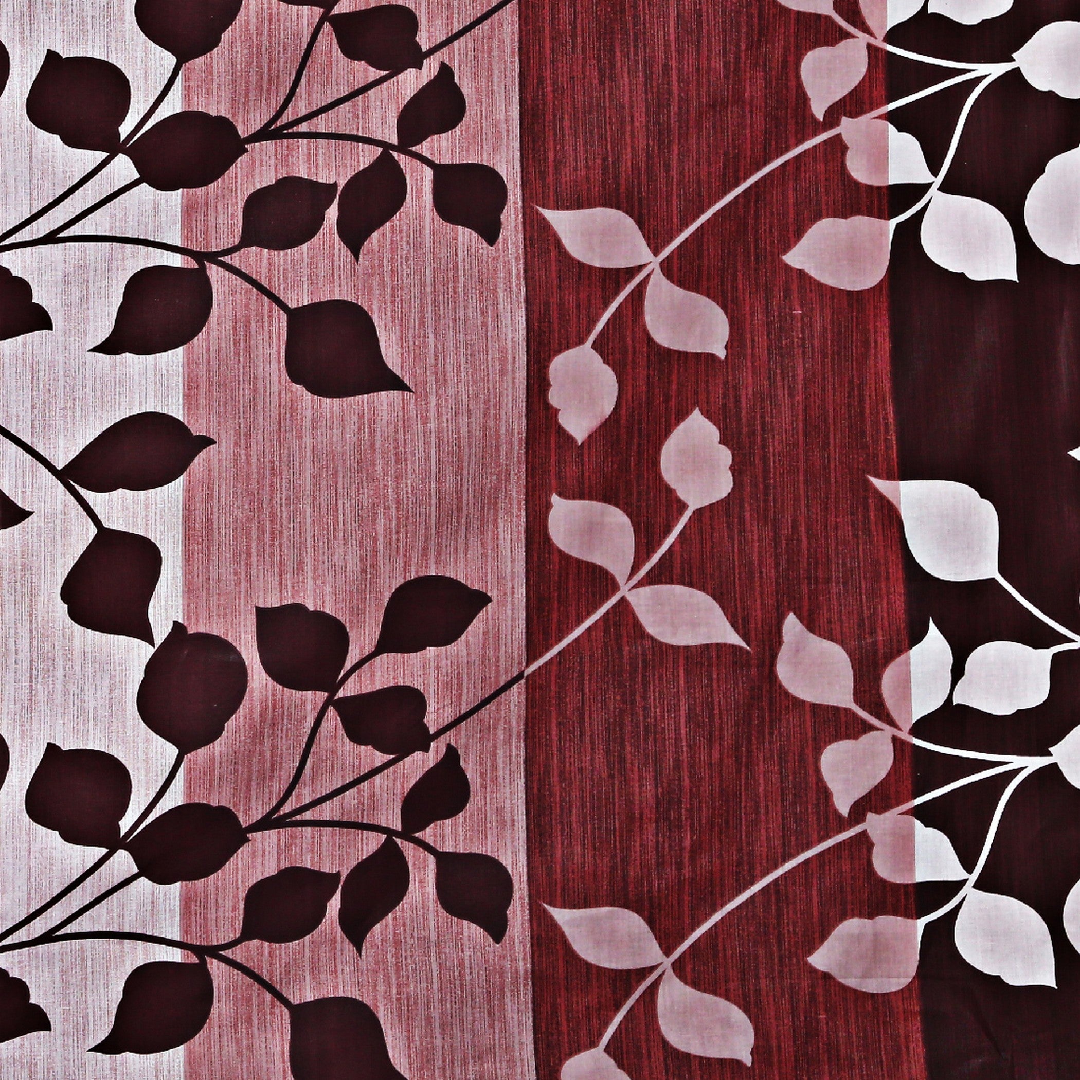 Crimson Leaf Red & Maroon Botanical 160 TC Pure Cotton Bedsheet with Pillow Cover