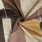 Urban Cube Brown & Beige Geometric 160 TC Pure Cotton Fitted Bedsheet with Pillow Cover