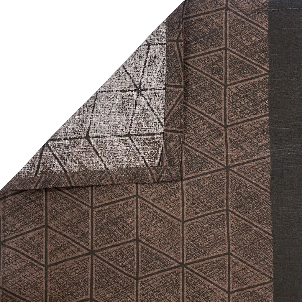 Urban Cube Brown & Beige Geometric 160 TC Pure Cotton Fitted Bedsheet with Pillow Cover