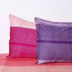 Pink Coral Textured Stripes 144 TC Pure Cotton Bedsheet Set with Pillow Cover