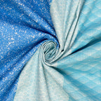 Ocean Stripes Blue & White 160 TC Pure Cotton Bedsheet with Pillow Cover