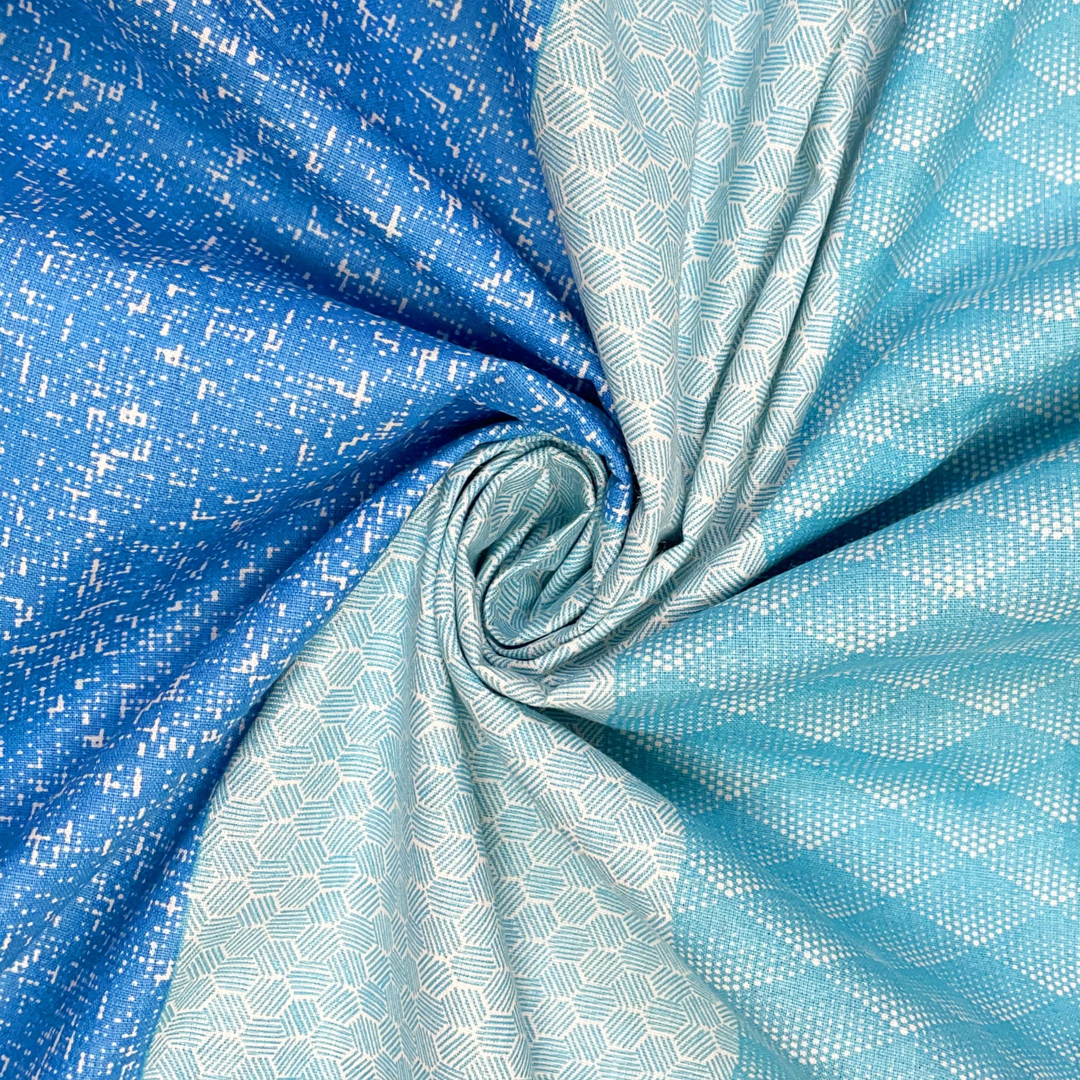 Ocean Stripes Blue & White 160 TC Pure Cotton Bedsheet with Pillow Cover