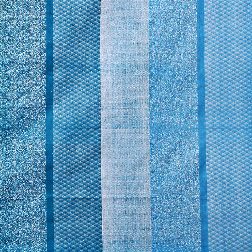 Ocean Stripes Blue & White 160 TC Pure Cotton Bedsheet with Pillow Cover