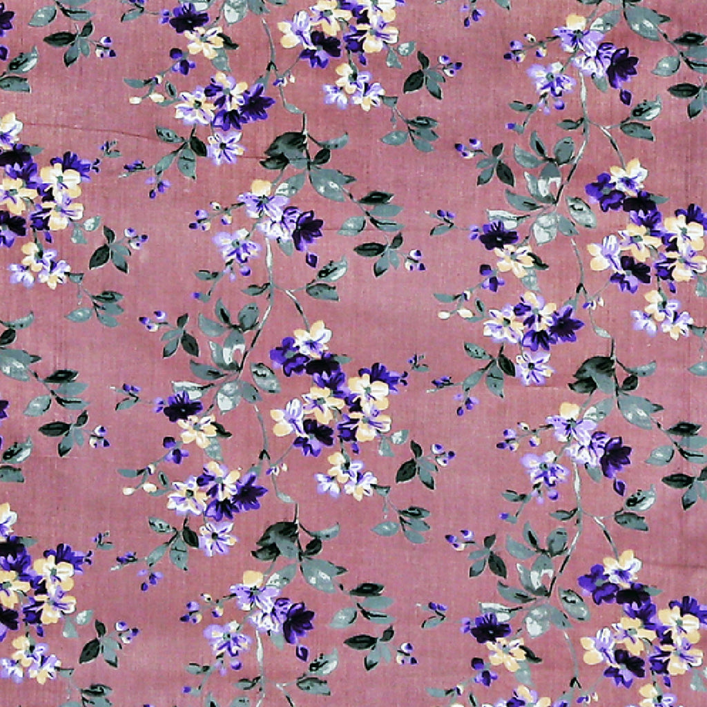 Lavender Bloom Pink & Purple Floral 160 TC Pure Cotton Bedsheet with Pillow Cover