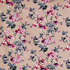 Blushing Garden Beige & Pink Floral 160 TC Pure Cotton Bedsheet with Pillow Cover