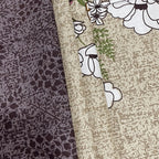 Mocha Blossom Beige & Brown Floral 160 TC Pure Cotton Bedsheet with Pillow Cover