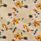 Golden Blossom Vine 144 TC Pure Cotton Bedsheet Set with Pillow Cover