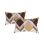 Mocha Diamond Chevron 144 TC Pure Cotton Bedsheet Set with Pillow Cover