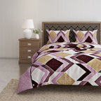 Plum Diamond Chevron 144 TC Pure Cotton Bedsheet Set with Pillow Cover