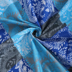 Aqua Royal Paisley Patchwork 144 TC Pure Cotton Bedsheet Set with Pillow Cover