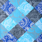 Aqua Royal Paisley Patchwork 144 TC Pure Cotton Bedsheet Set with Pillow Cover