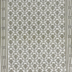Regal Damask White & Olive Green 160 TC Pure Cotton Fitted Bedsheet with Pillow Cover