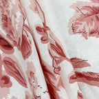 Coral Blossom White & Coral Floral 160 TC Pure Cotton Bedsheet with Pillow Cover