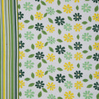Meadow Daisy White & Green Floral 160 TC Pure Cotton Fitted Bedsheet with Pillow Cover