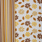 Sunshine Daisy White & Mustard Floral 160 TC Pure Cotton Fitted Bedsheet with Pillow Cover