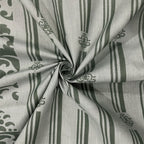 Ivory Sage Victorian Damask 144 TC Pure Cotton Bedsheet Set with Pillow Cover