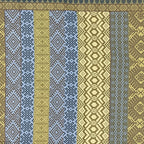 Olive Blue Geometric Stripes 144 TC Pure Cotton Bedsheet Set with Pillow Cover