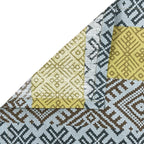 Olive Blue Geometric Stripes 144 TC Pure Cotton Bedsheet Set with Pillow Cover