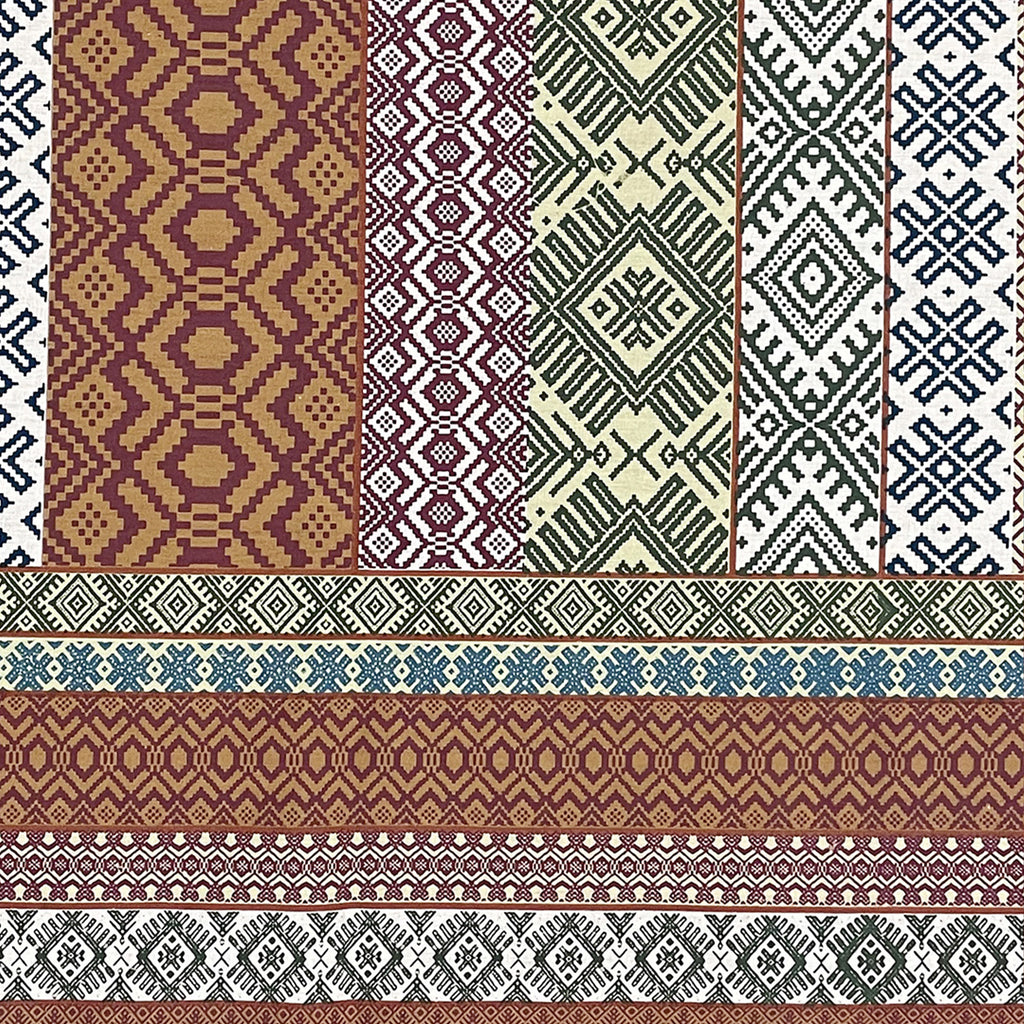 Heritage Weave Brown & Multicolour Geometric 160 TC Pure Cotton Bedsheet with Pillow Cover