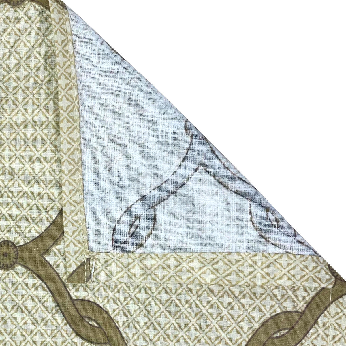 Ivory Olive Vintage Florals 144 TC Pure Cotton Bedsheet Set with Pillow Cover