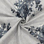 Silver Bloom Grey & Black Floral 160 TC Pure Cotton Bedsheet with Pillow Cover