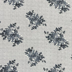 Silver Bloom Grey & Black Floral 160 TC Pure Cotton Bedsheet with Pillow Cover