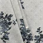 Silver Bloom Grey & Black Floral 160 TC Pure Cotton Bedsheet with Pillow Cover