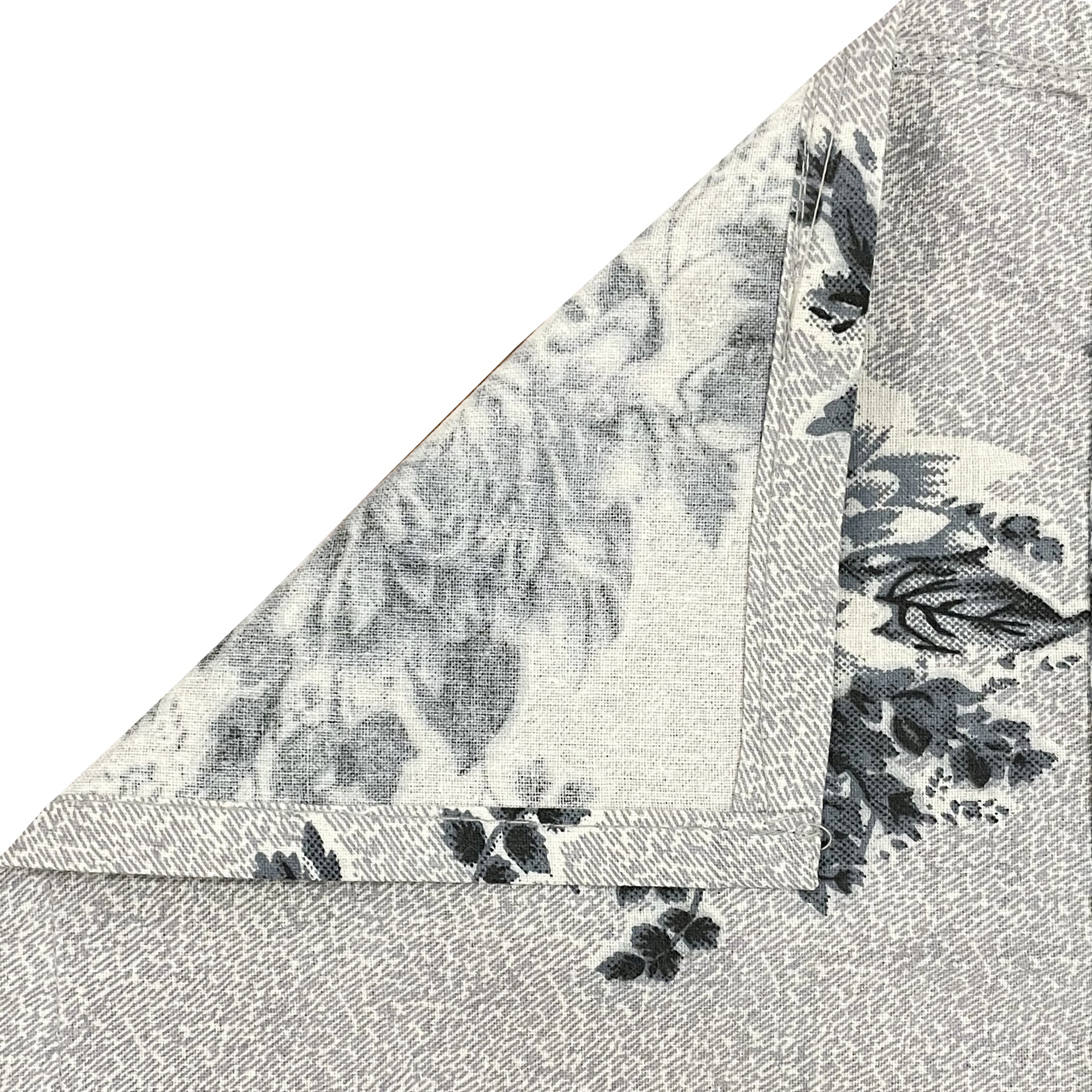 Silver Bloom Grey & Black Floral 160 TC Pure Cotton Bedsheet with Pillow Cover