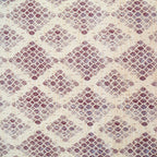 Mauve Mosaic Cream & Purple Geometric 160 TC Pure Cotton Bedsheet with Pillow Cover