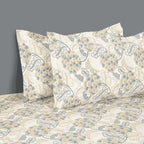 Candy Blossom White & Multicolour Floral 160 TC Pure Cotton Bedsheet with Pillow Cover