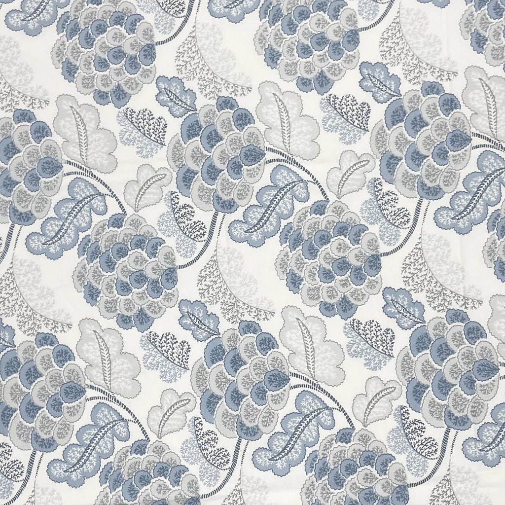 Blue Vineyard White & Blue Botanical 160 TC Pure Cotton Bedsheet with Pillow Cover