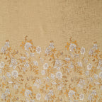 Golden Meadow Beige & Mustard Floral 160 TC Pure Cotton Fitted Bedsheet with Pillow Cover
