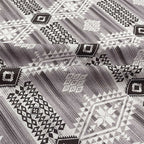 Tribal Rhythm Grey & Black Geometric 160 TC Pure Cotton Fitted Bedsheet with Pillow Cover