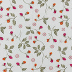 Blossom Trail White Multicolour Floral 160 TC Pure Cotton Bedsheet with Pillow Cover
