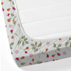 Blossom Trail White Multicolour Floral 160 TC Pure Cotton Bedsheet with Pillow Cover