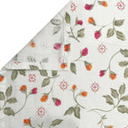 Blossom Trail White Multicolour Floral 160 TC Pure Cotton Bedsheet with Pillow Cover