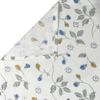 Meadow Sprig White & Grey Botanical 160 TC Pure Cotton Bedsheet with Pillow Cover