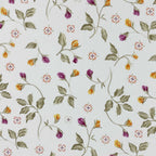 Autumn Blossom White & Olive Green Floral 160 TC Pure Cotton Bedsheet with Pillow Cover