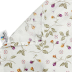 Autumn Blossom White & Olive Green Floral 160 TC Pure Cotton Bedsheet with Pillow Cover