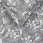Silver Vine Grey & White Botanical 160 TC Pure Cotton Bedsheet with Pillow Cover